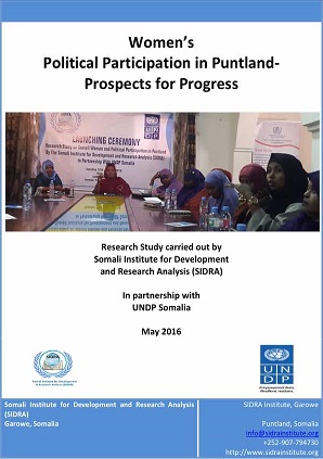 Study Report: Women’s Political Participation in Puntland – Prospects for Progress